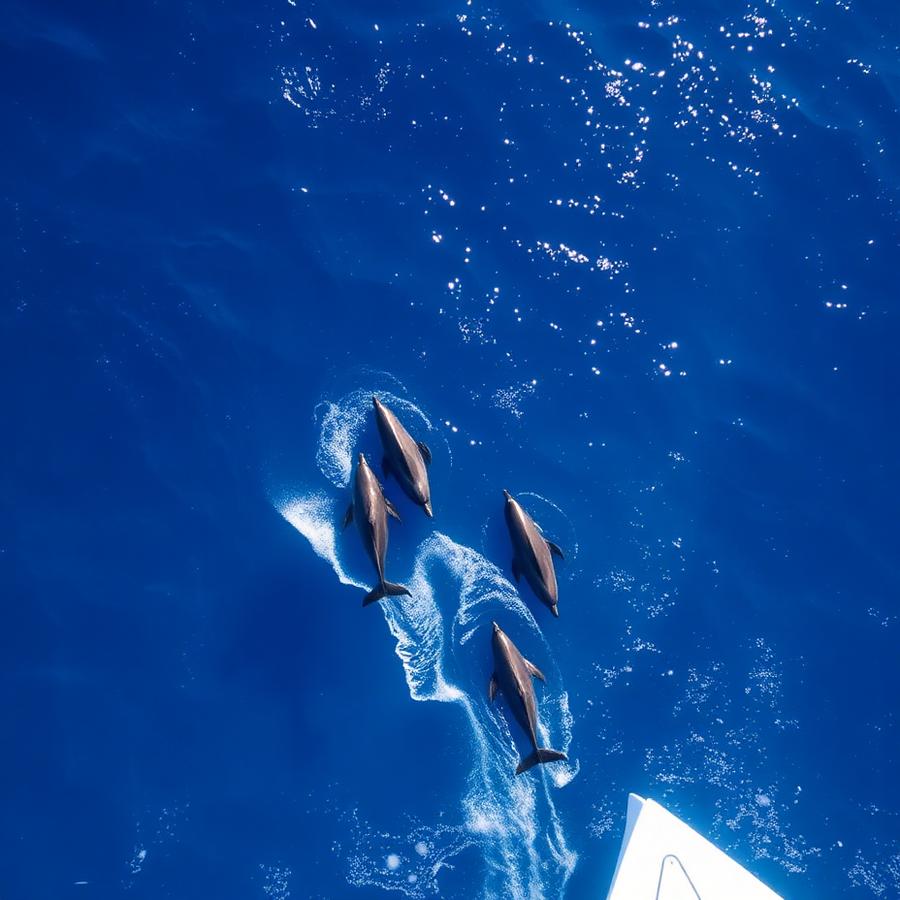 Placeholder — Spinner dolphins swimming alongside the boat
